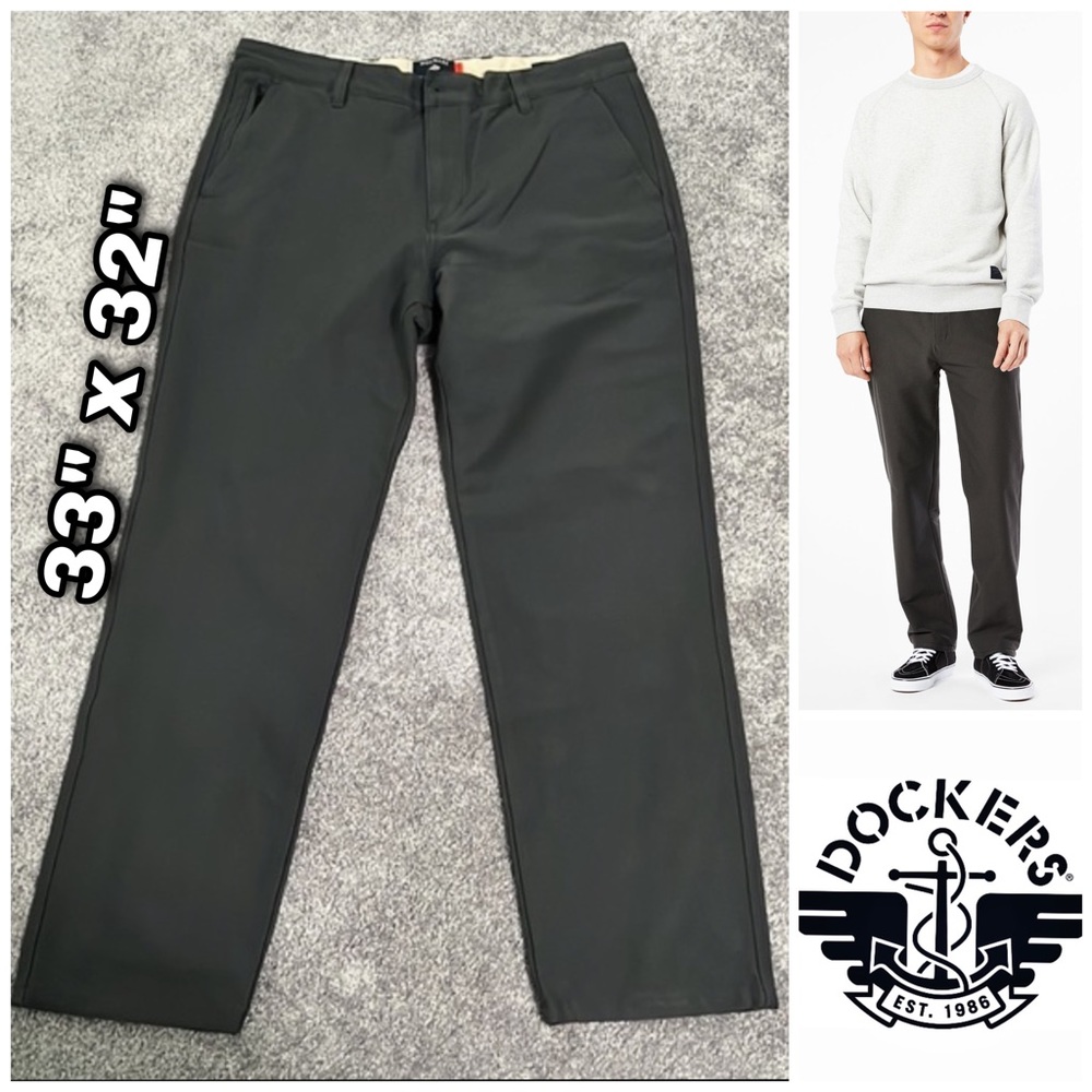 NWT - DOCKERS - Comfy Knit Straight Leg Chino Pants - 33" x 32"